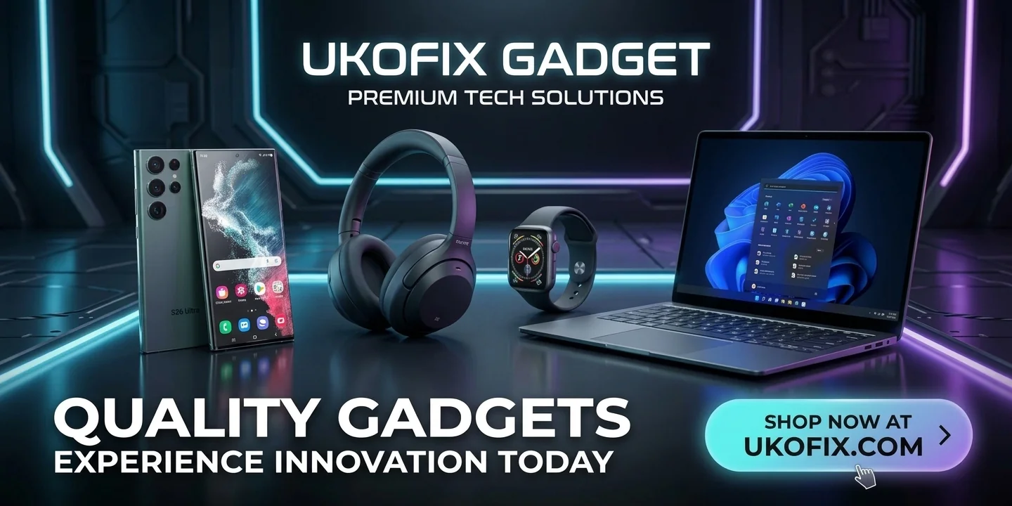Ukofix Gadget premium tech solutions - quality phones, headphones, smartwatches and laptops. Shop now at ukofix.com.